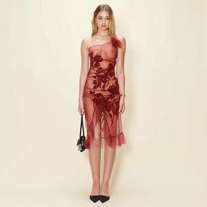 House of Sunny Red Sheer Dress (New w/ Tags) Size 4